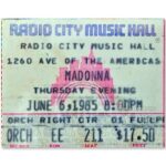 Madonna Virgin Tour Radio City Music Hall Ticket