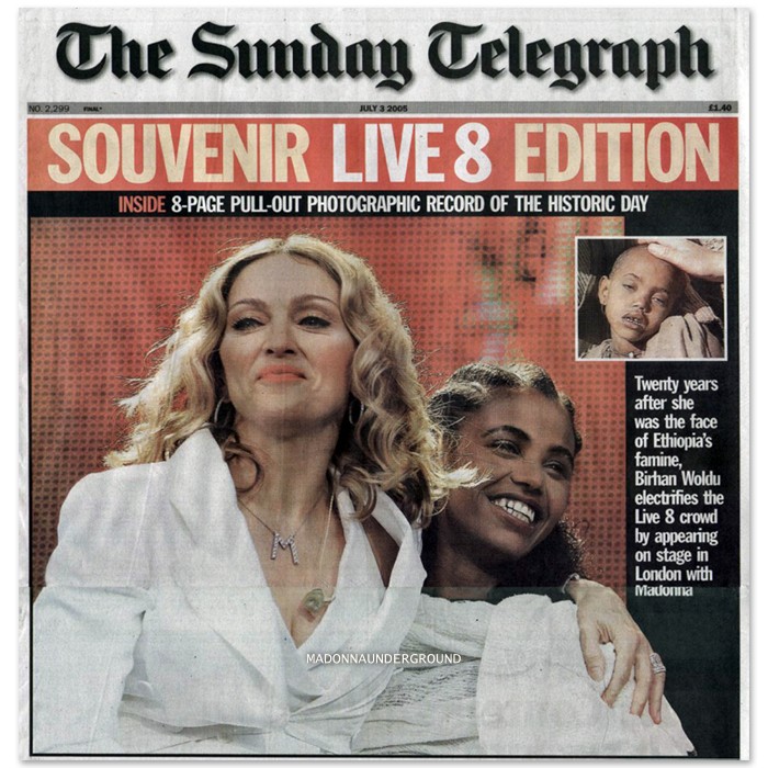 LIVE 8 The Sunday Telegraph July 3 2005