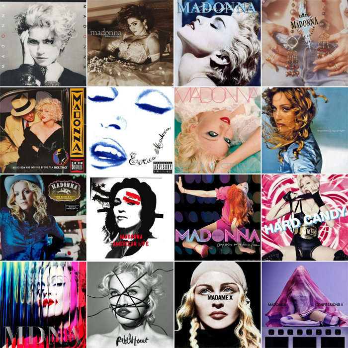 Madonna Albums LP collage