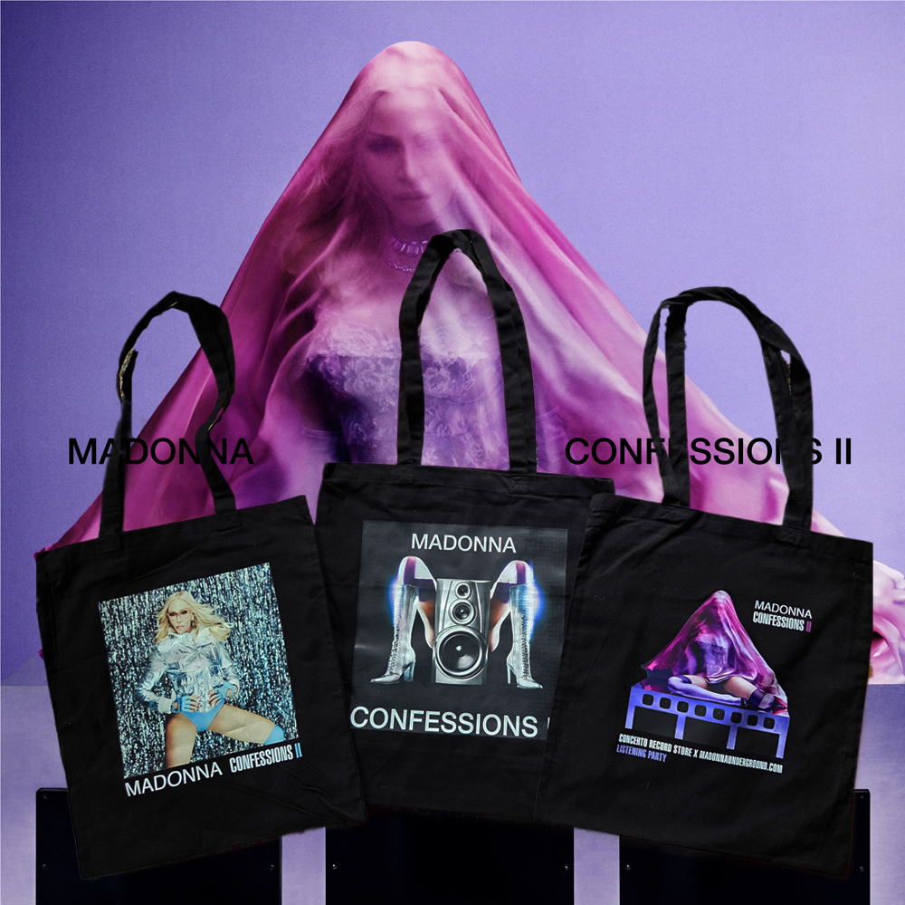 madonna confessions tote bags